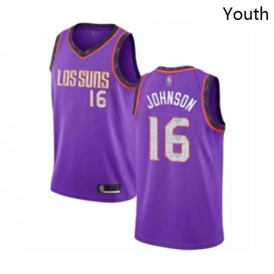 Youth Phoenix Suns 16 Tyler Johnson Swingman Purple Basketball Jersey 2018 19 City Edition
